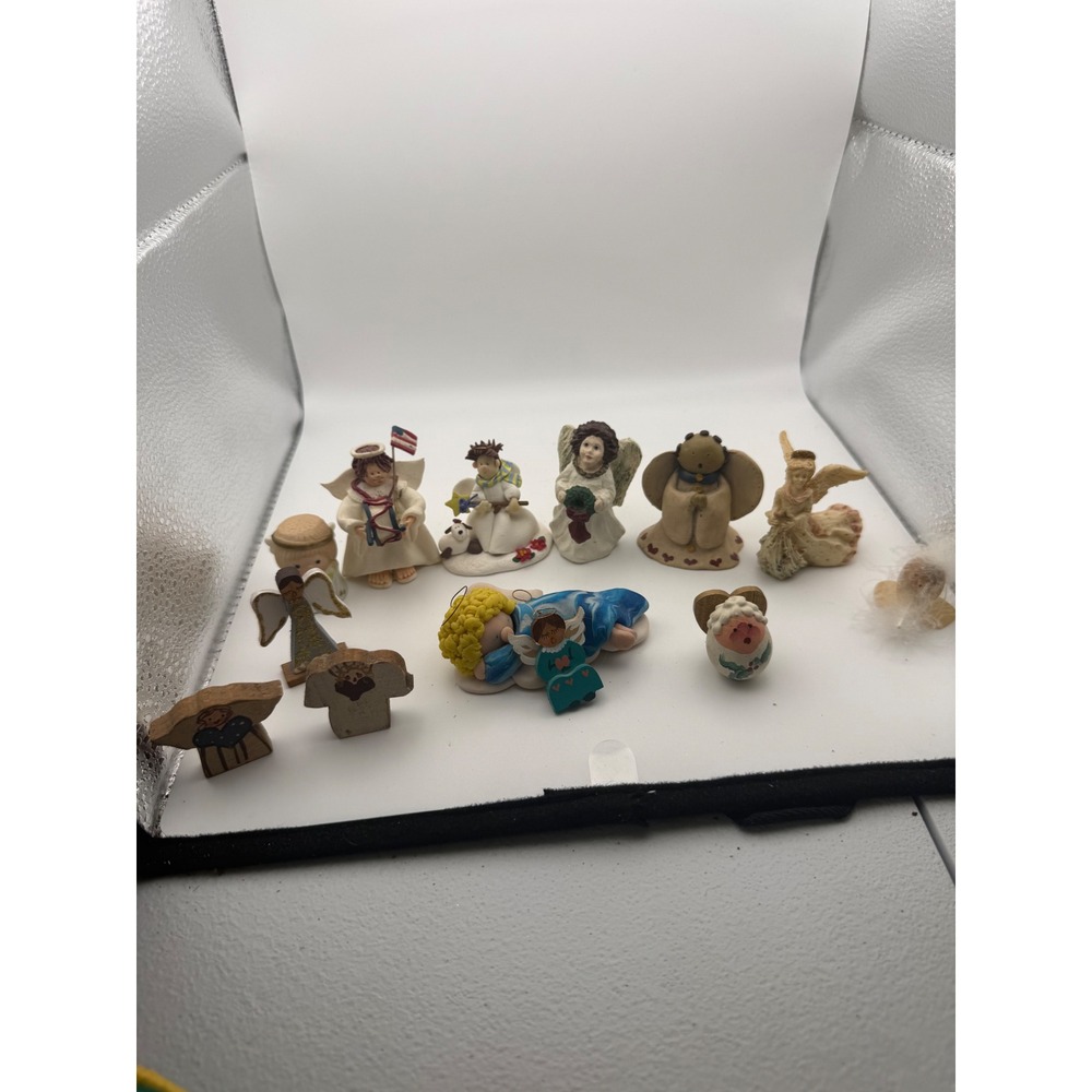VTG Angel Figurine Lot 11pc Elayne Watrus Gail Laura Christmas Decor Folk Art